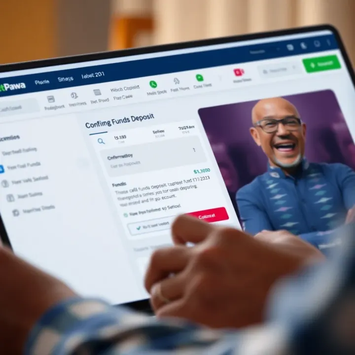 Successful online transaction confirmation on BetPawa account dashboard