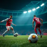Illustration showing football betting odds with balanced advantages between two teams