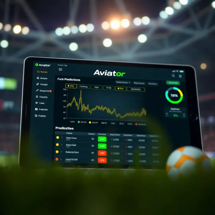 Screenshot showing the Aviator predictor app interface with charts and prediction data