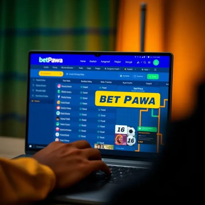 User accessing BetPawa platform through alternative URLs on a laptop to bypass network restrictions