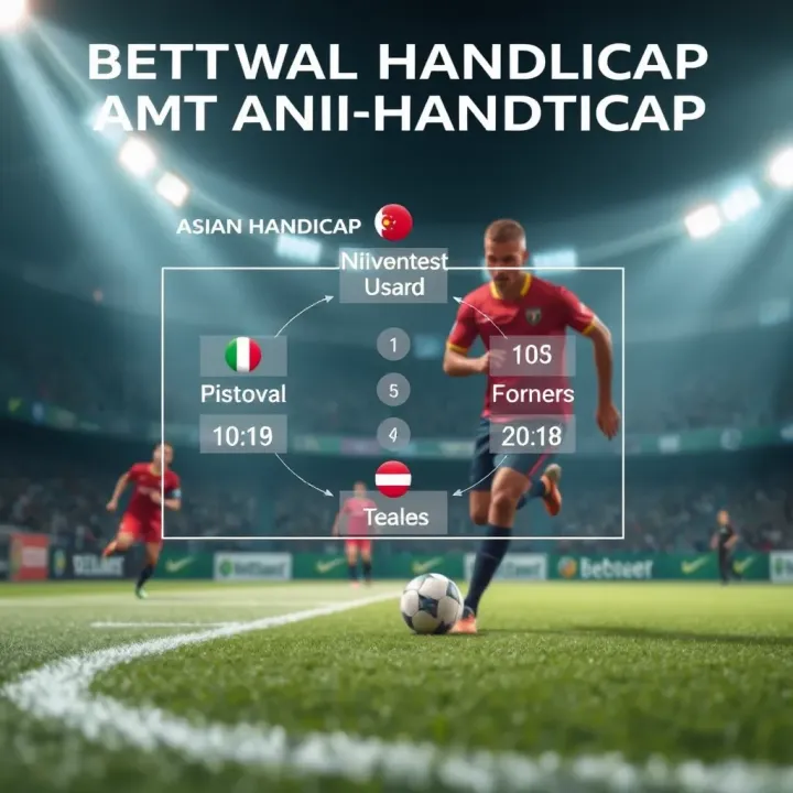 Diagram illustrating how Asian Handicap betting balances odds between two soccer teams