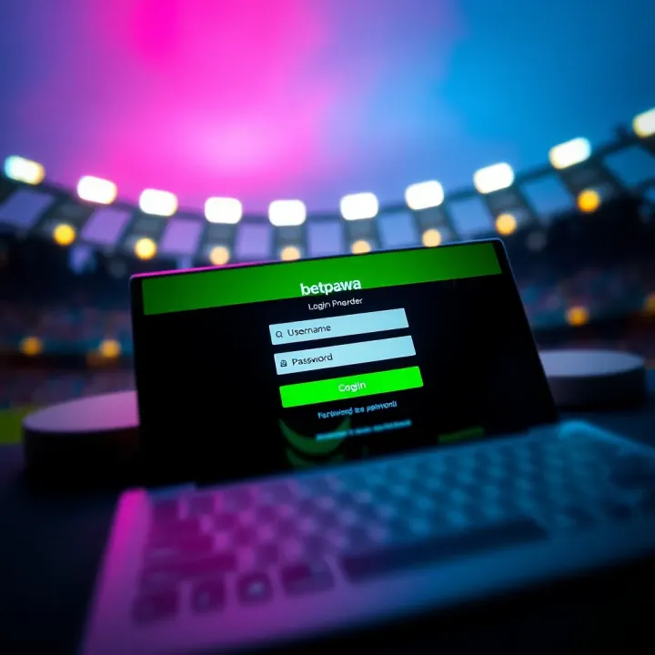 Screenshot showing Betpawa login screen with fields for username and password