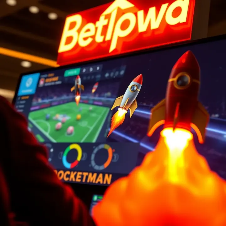 Screenshot of Betpawa Rocketman online betting game interface with dynamic rocket graphics