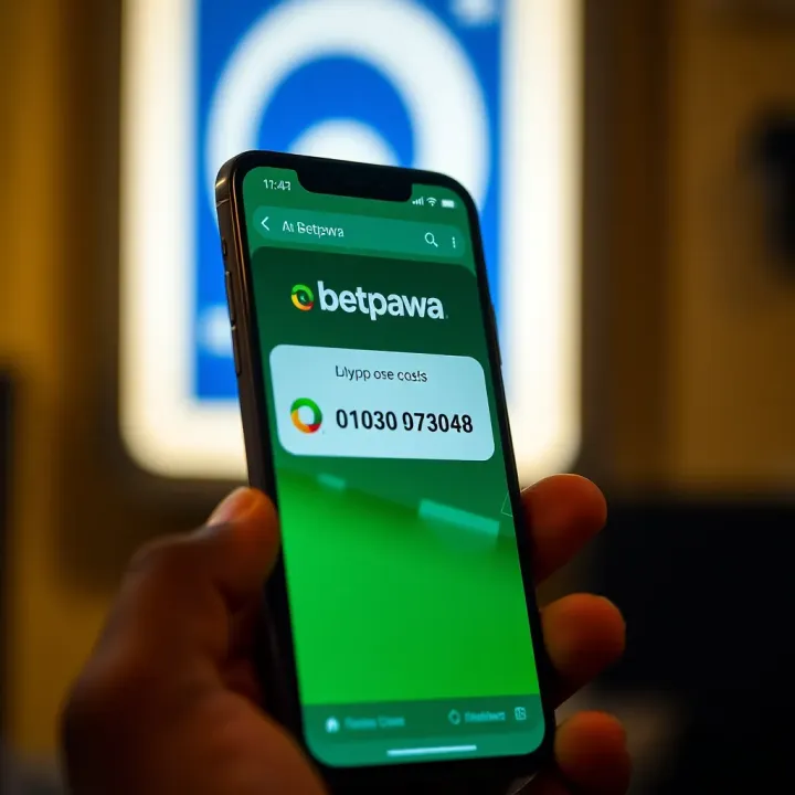 Mobile phone screen displaying Betpawa USSD code for deposit transactions in Nigeria