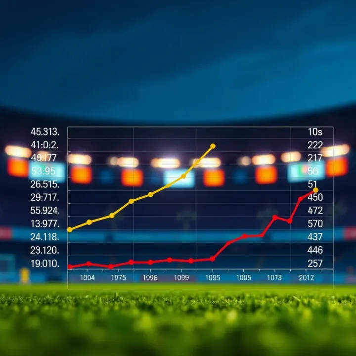 Graph showing comparison of predicted sports scores with actual game results