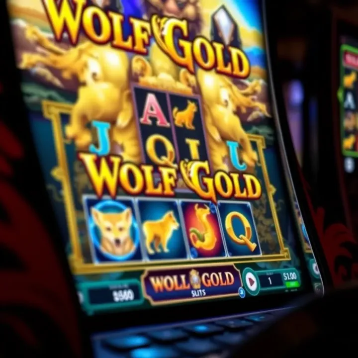 Wolf Gold slot game demo screen with reels and symbols